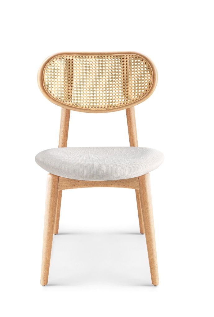 Cadeira estofada de design contemporâneo